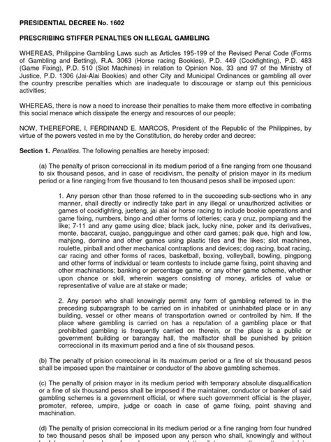 illegal innocent slot|Presidential Decree No.1602 .